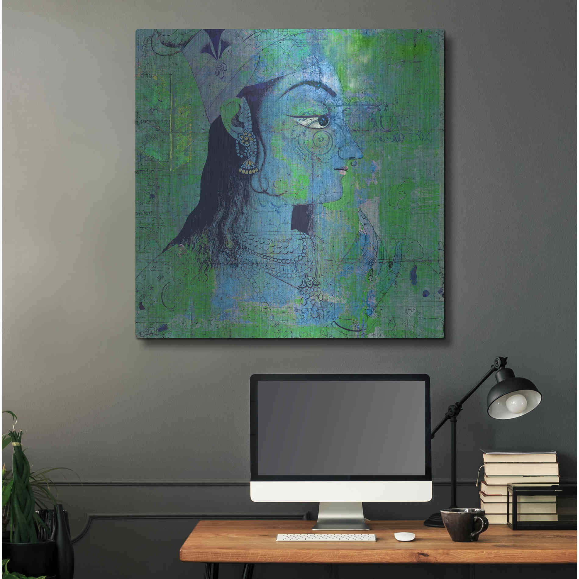 Luxe Metal Art 'Classic Krishna' by Elena Ray Metal Wall Art,36x36