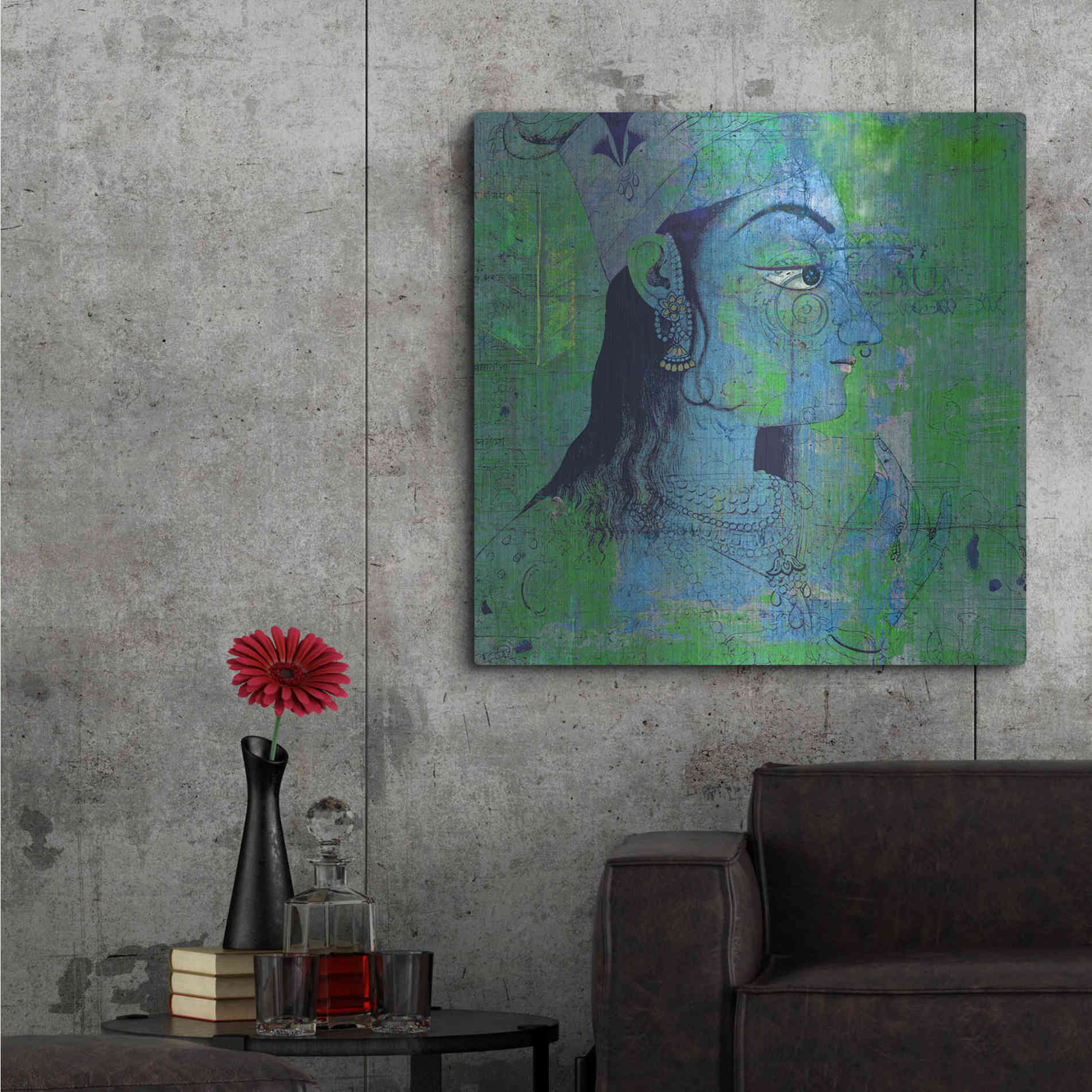 Luxe Metal Art 'Classic Krishna' by Elena Ray Metal Wall Art,36x36