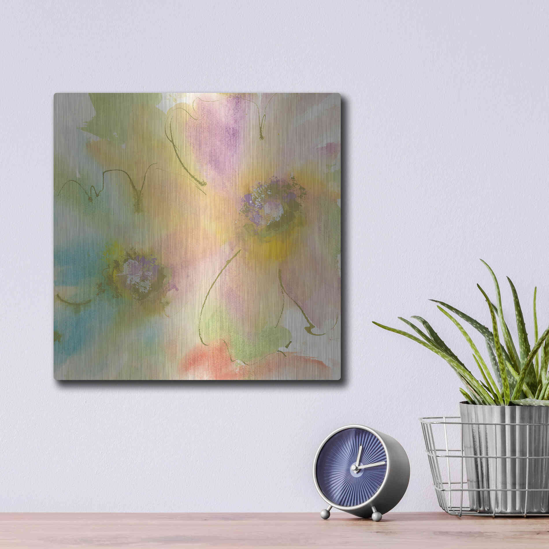 Luxe Metal Art 'Rainbow Cosmos II' by Chris Paschke, Metal Wall Art,12x12