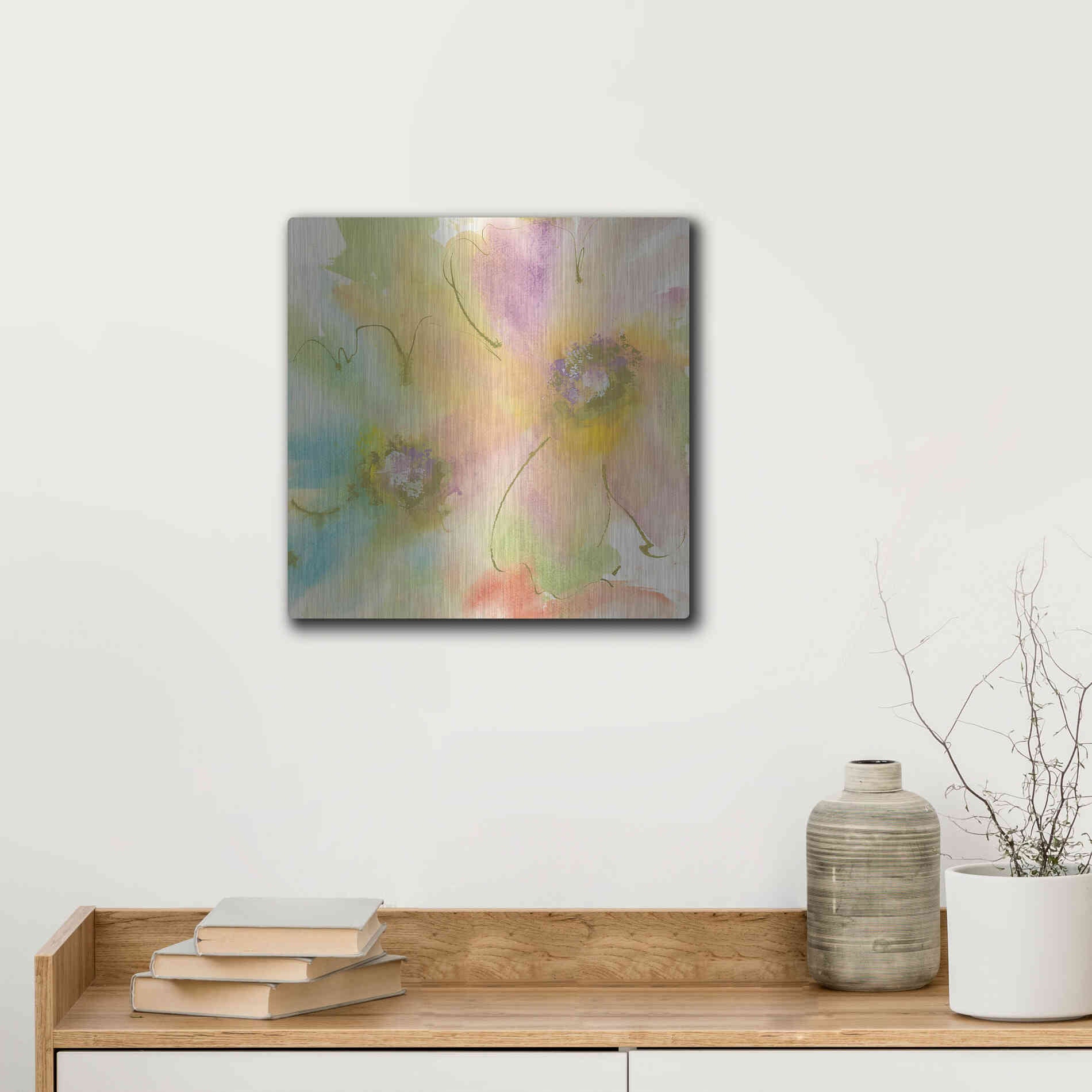 Luxe Metal Art 'Rainbow Cosmos II' by Chris Paschke, Metal Wall Art,12x12