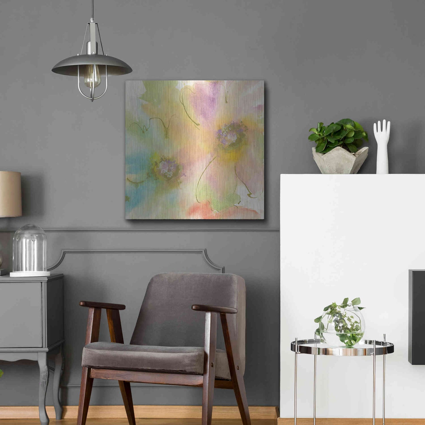 Luxe Metal Art 'Rainbow Cosmos II' by Chris Paschke, Metal Wall Art,24x24