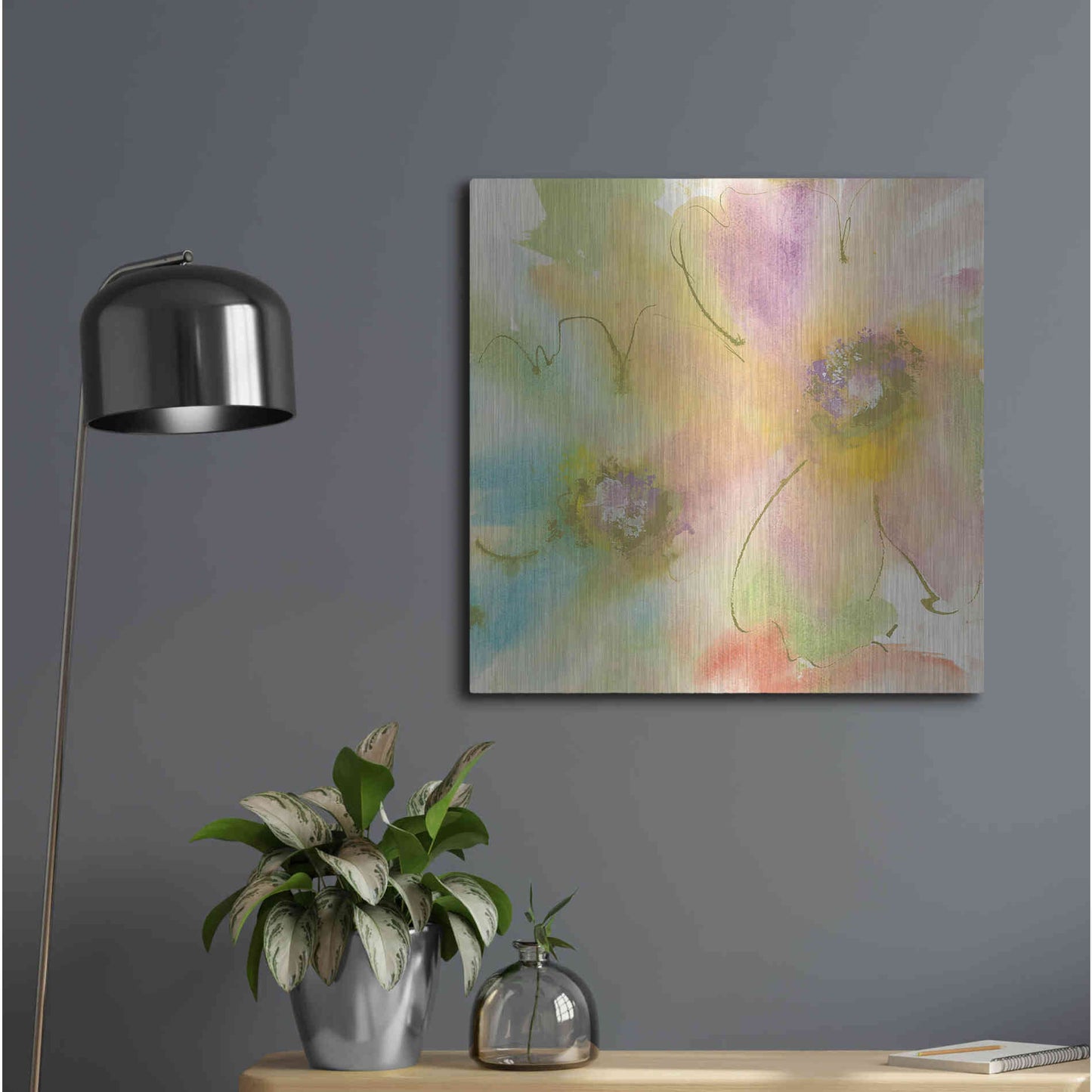Luxe Metal Art 'Rainbow Cosmos II' by Chris Paschke, Metal Wall Art,24x24