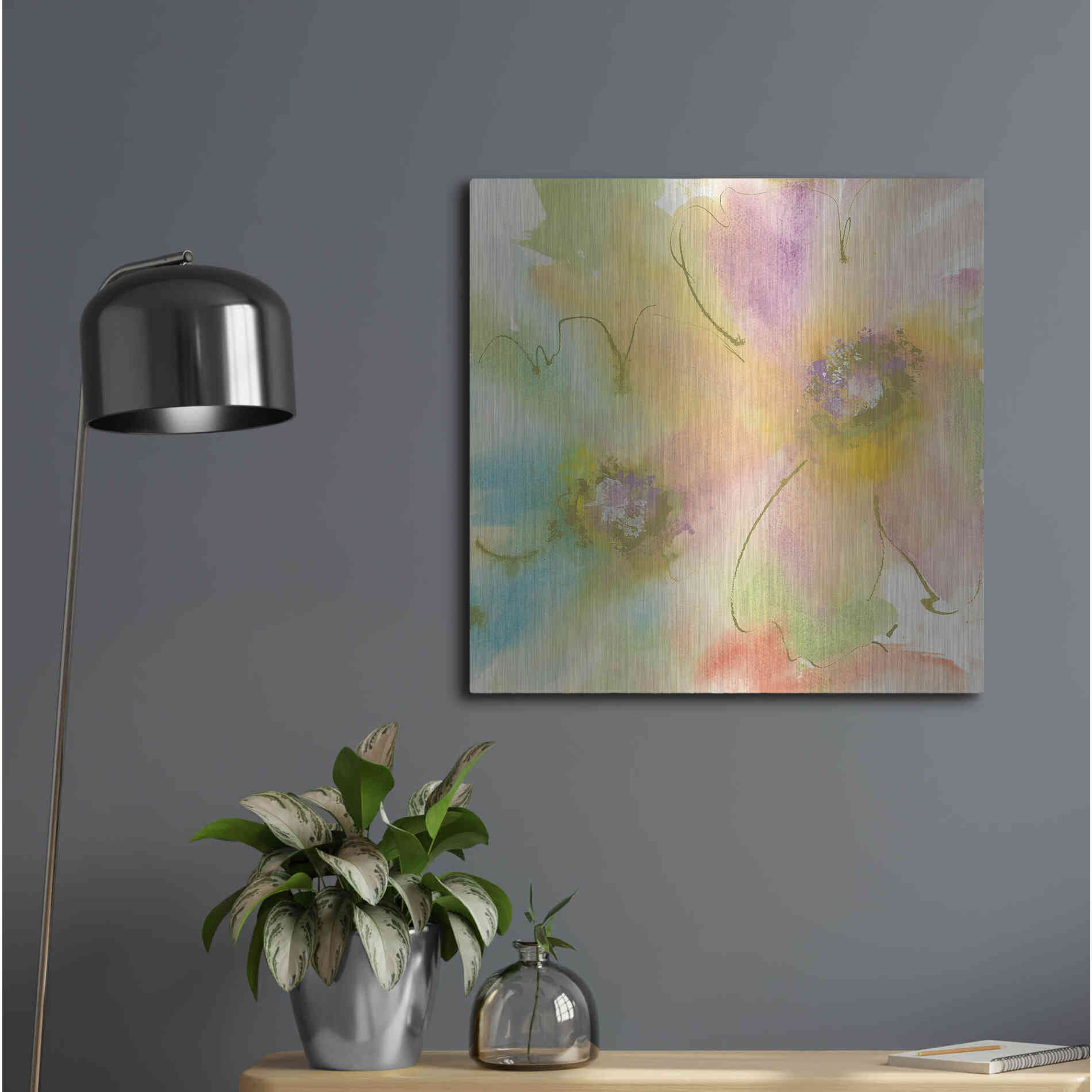 Luxe Metal Art 'Rainbow Cosmos II' by Chris Paschke, Metal Wall Art,24x24