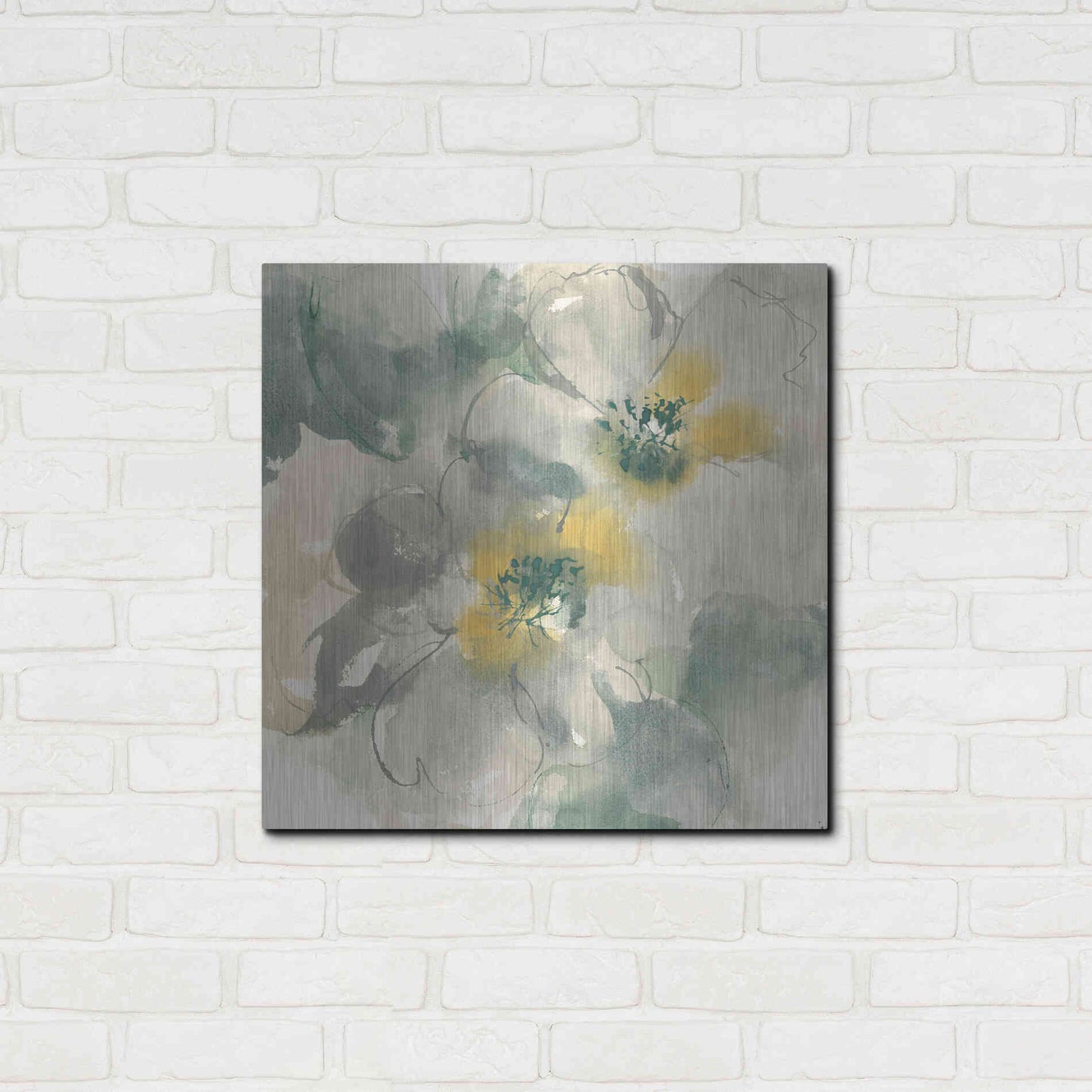 Luxe Metal Art 'Silver Quince I' by Chris Paschke, Metal Wall Art,24x24
