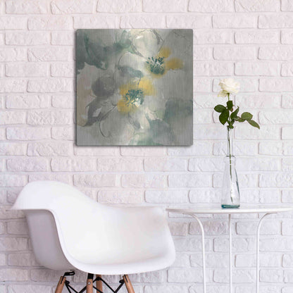 Luxe Metal Art 'Silver Quince I' by Chris Paschke, Metal Wall Art,24x24
