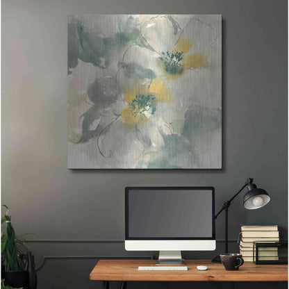 Luxe Metal Art 'Silver Quince I' by Chris Paschke, Metal Wall Art,36x36