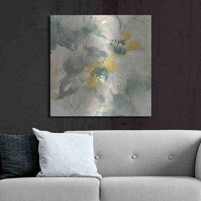 Luxe Metal Art 'Silver Quince I' by Chris Paschke, Metal Wall Art,36x36