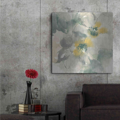 Luxe Metal Art 'Silver Quince I' by Chris Paschke, Metal Wall Art,36x36