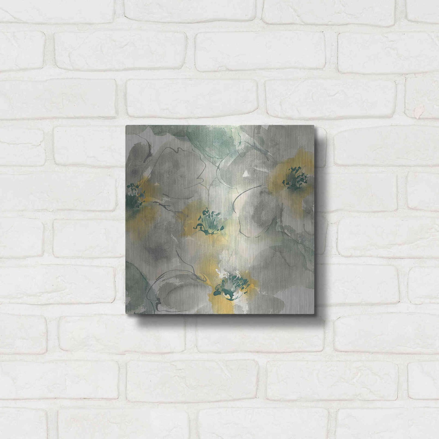 Luxe Metal Art 'Silver Quince II' by Chris Paschke, Metal Wall Art,12x12