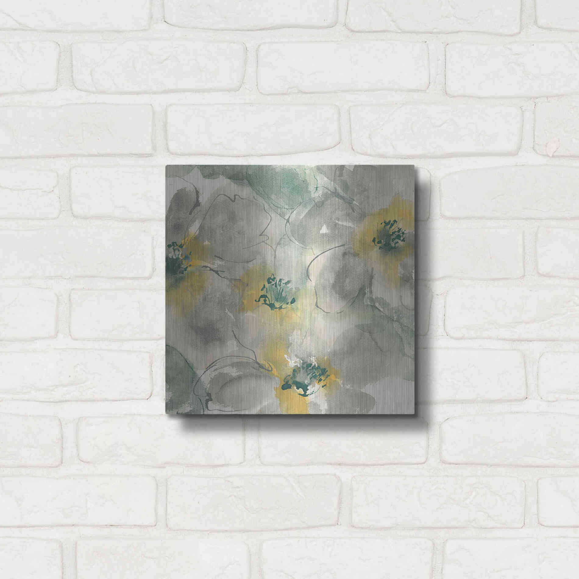 Luxe Metal Art 'Silver Quince II' by Chris Paschke, Metal Wall Art,12x12