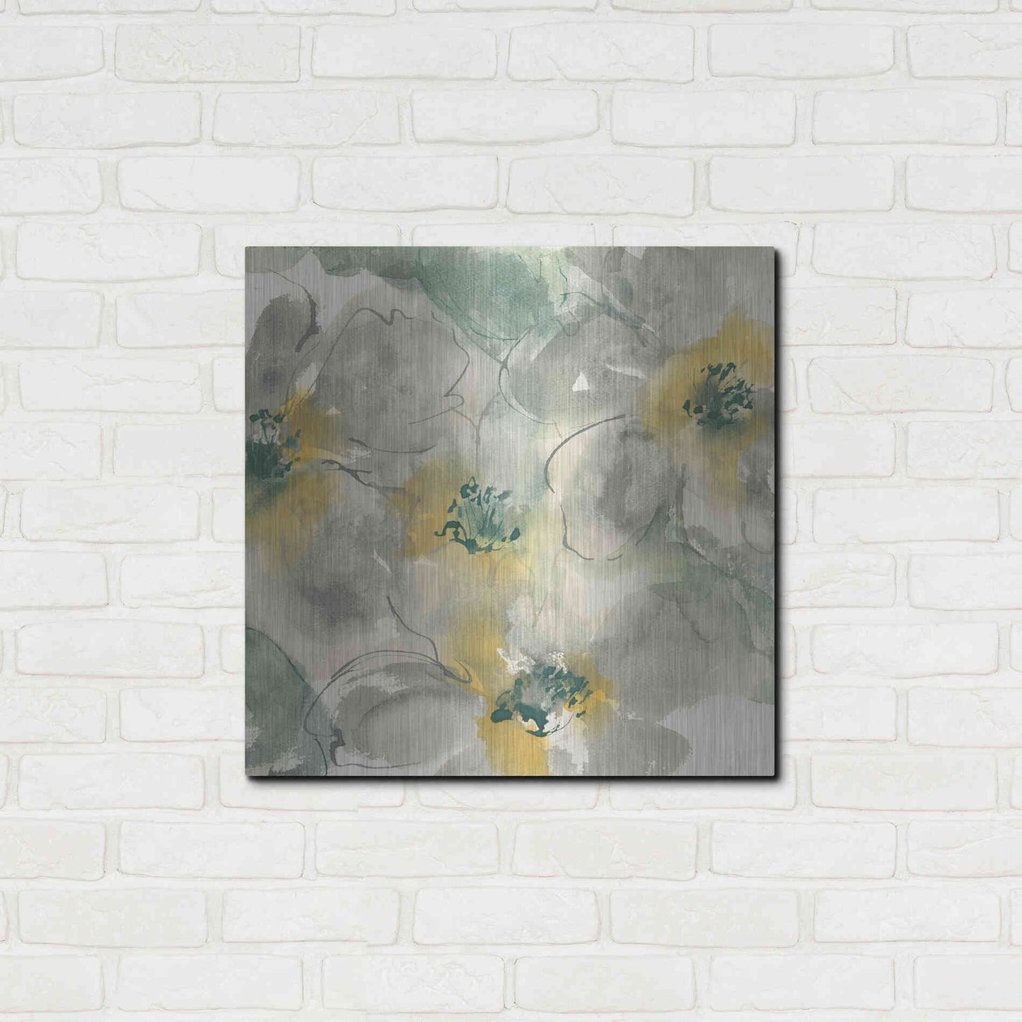 Luxe Metal Art 'Silver Quince II' by Chris Paschke, Metal Wall Art,24x24