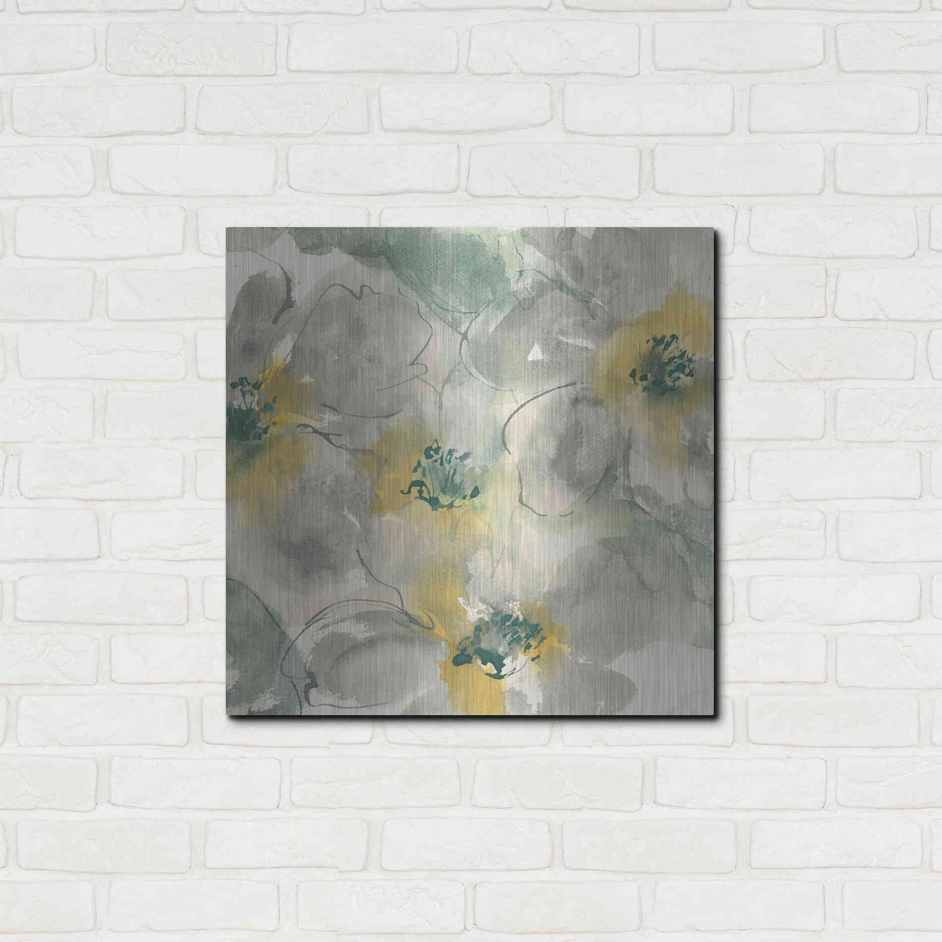 Luxe Metal Art 'Silver Quince II' by Chris Paschke, Metal Wall Art,24x24