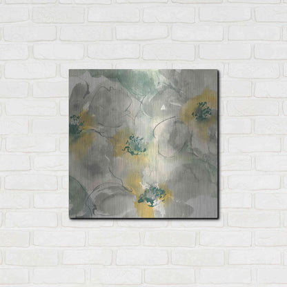 Luxe Metal Art 'Silver Quince II' by Chris Paschke, Metal Wall Art,24x24
