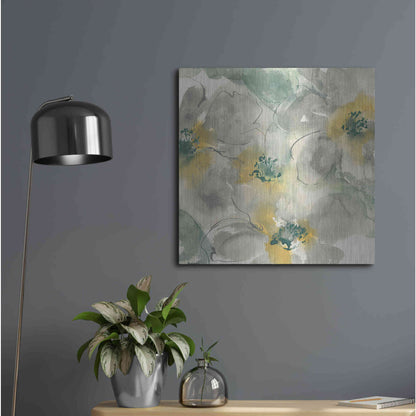 Luxe Metal Art 'Silver Quince II' by Chris Paschke, Metal Wall Art,24x24