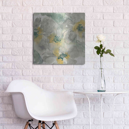 Luxe Metal Art 'Silver Quince II' by Chris Paschke, Metal Wall Art,24x24