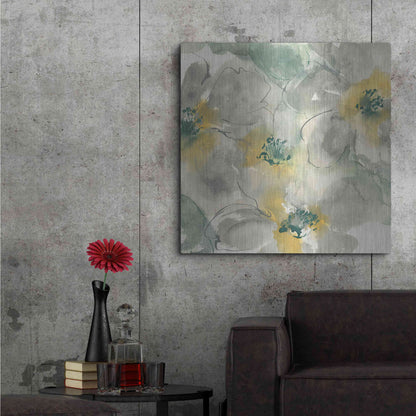 Luxe Metal Art 'Silver Quince II' by Chris Paschke, Metal Wall Art,36x36
