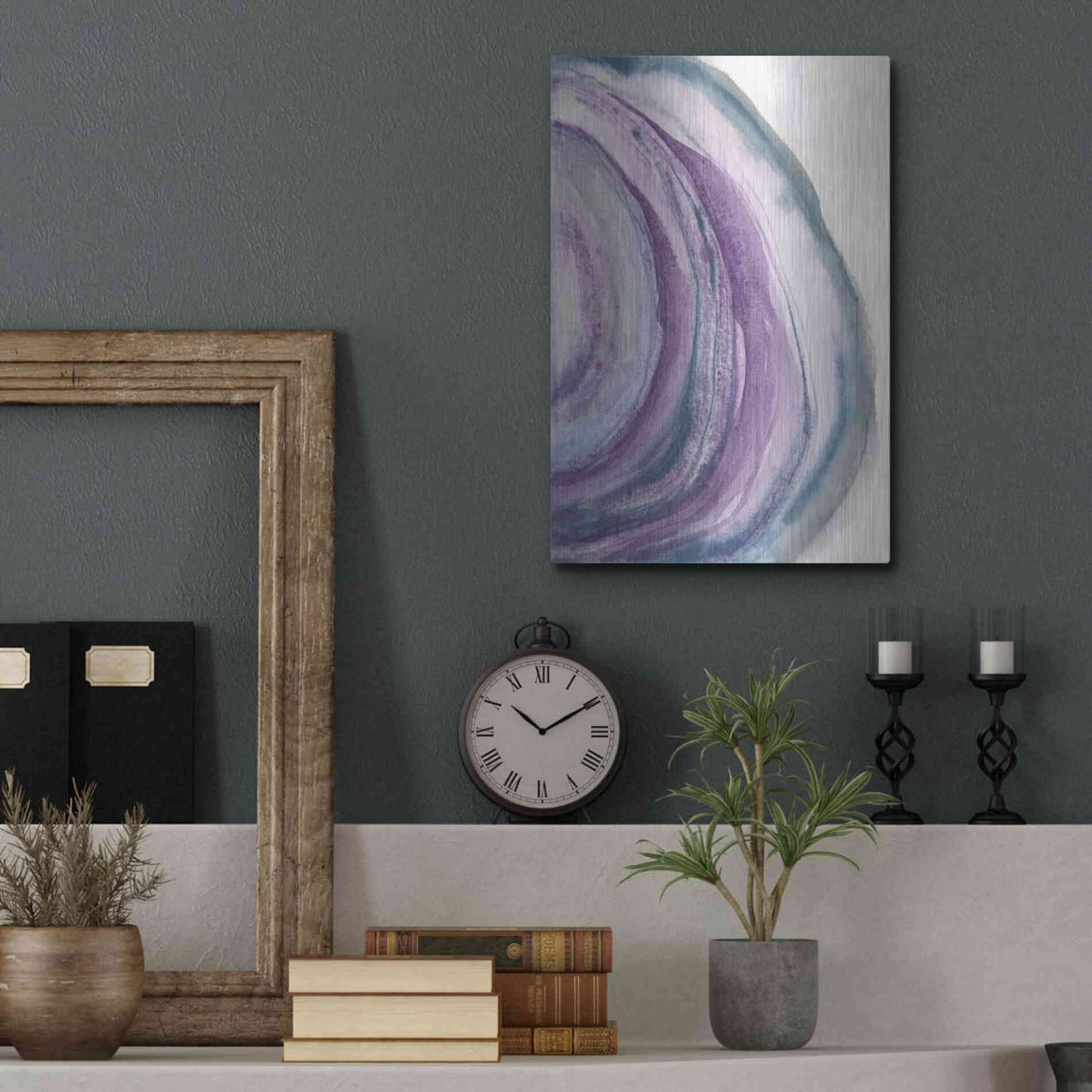 Luxe Metal Art 'Watercolor Geode II' by Chris Paschke, Metal Wall Art,12x16