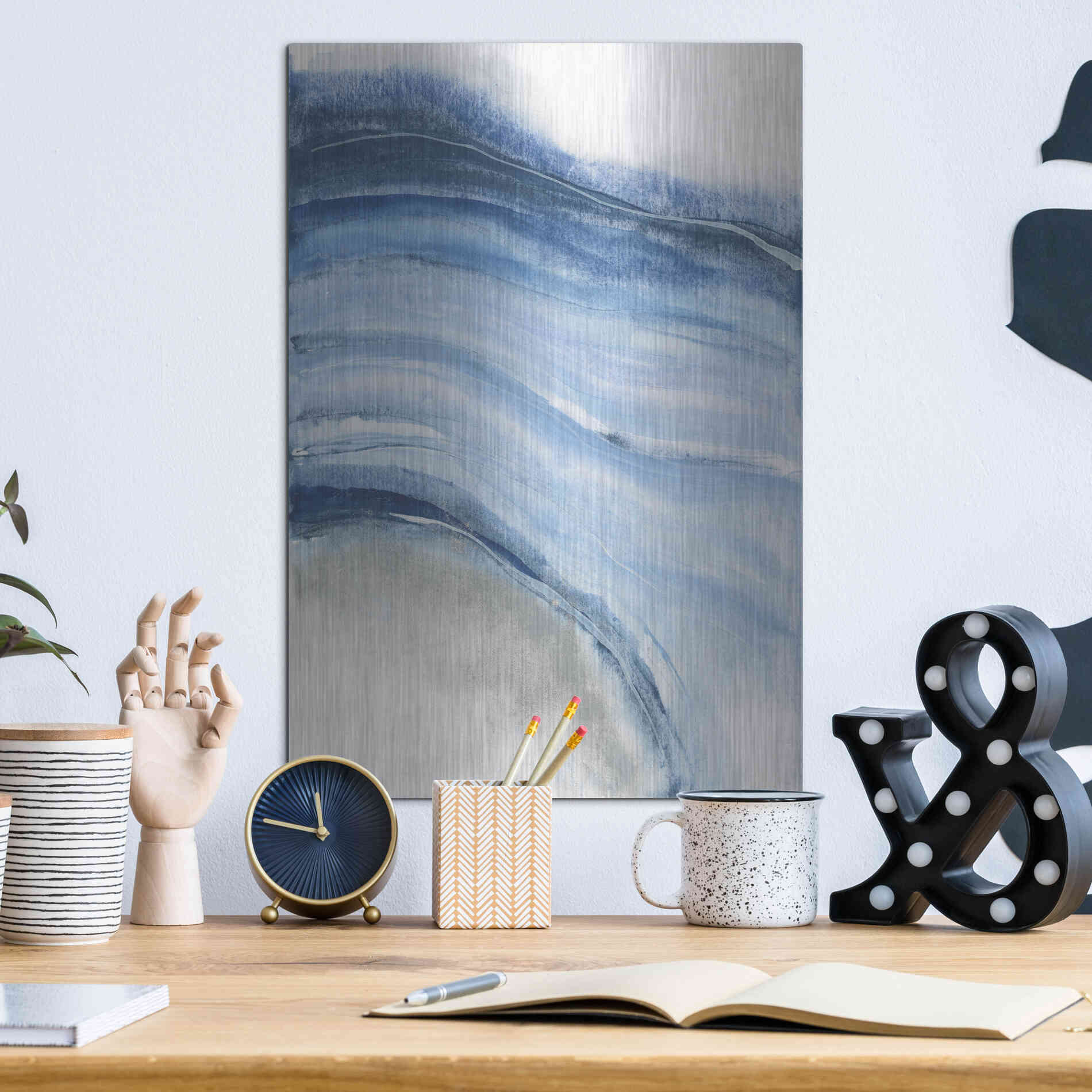 Luxe Metal Art 'Watercolor Geode IV' by Chris Paschke, Metal Wall Art,12x16