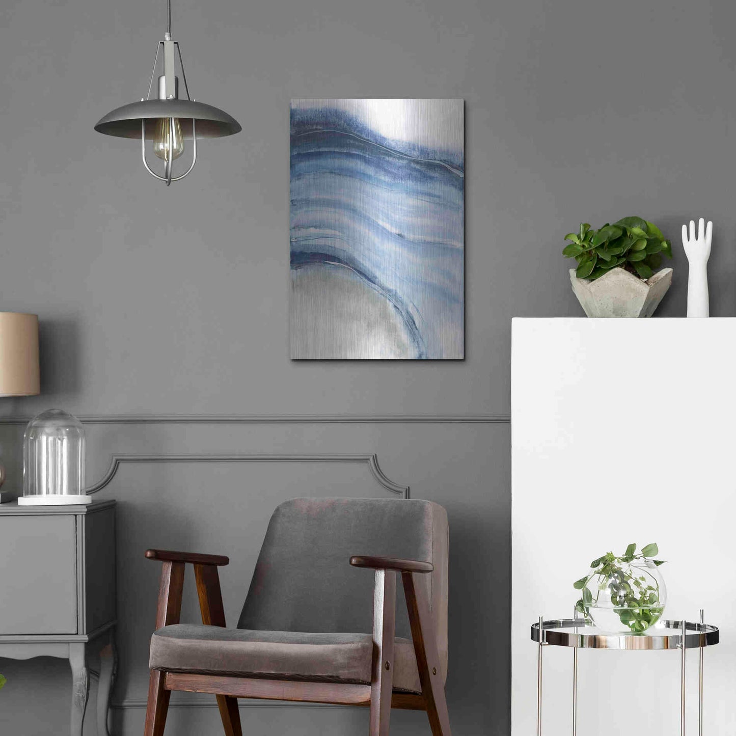 Luxe Metal Art 'Watercolor Geode IV' by Chris Paschke, Metal Wall Art,16x24