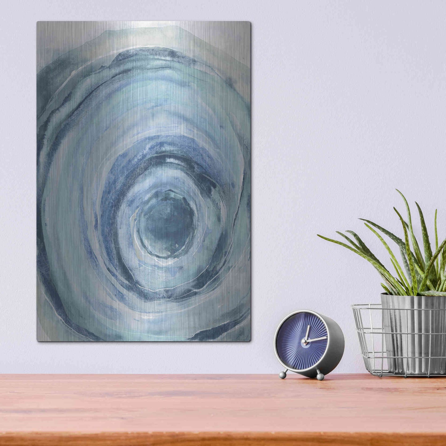 Luxe Metal Art 'Watercolor Geode IX' by Chris Paschke, Metal Wall Art,12x16