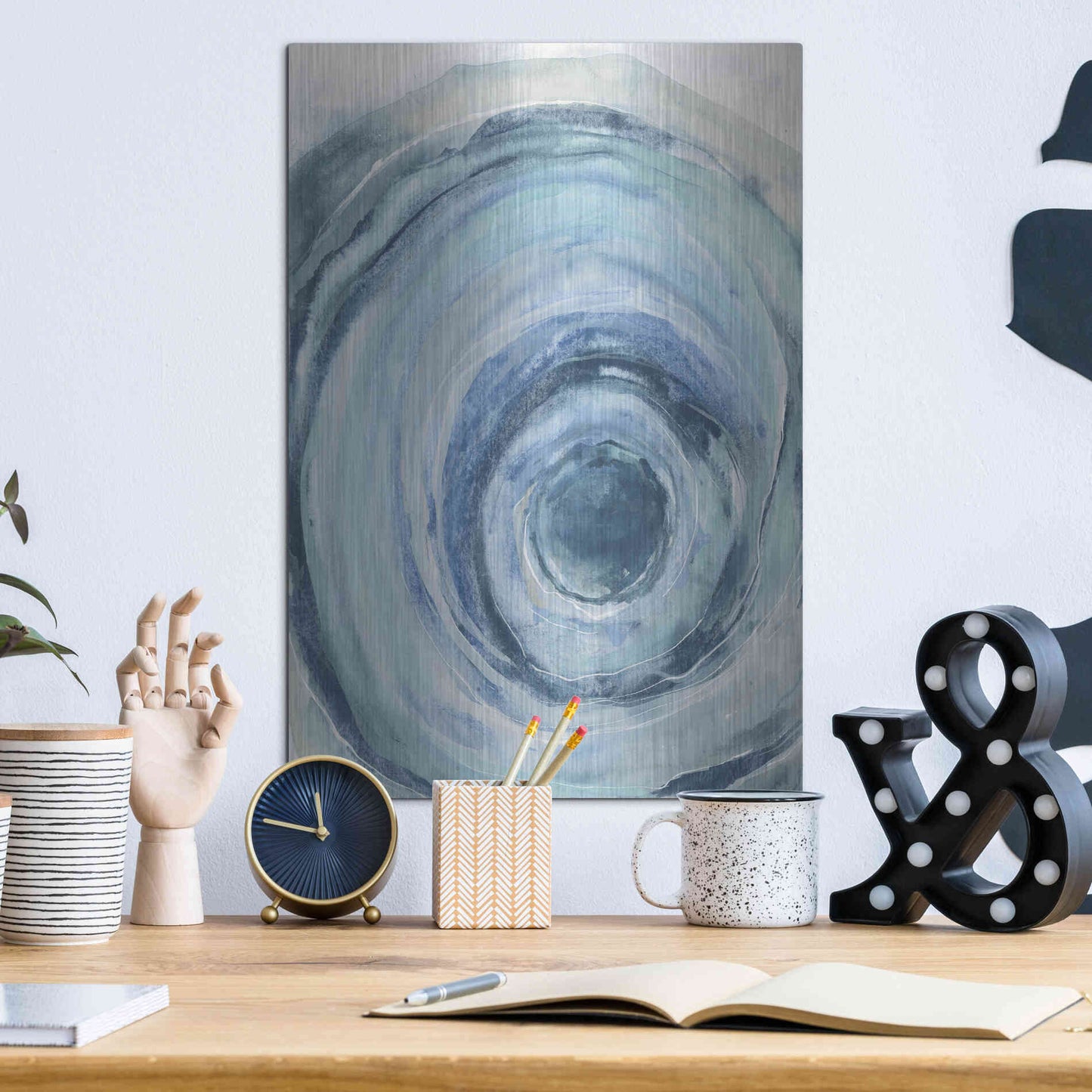 Luxe Metal Art 'Watercolor Geode IX' by Chris Paschke, Metal Wall Art,12x16