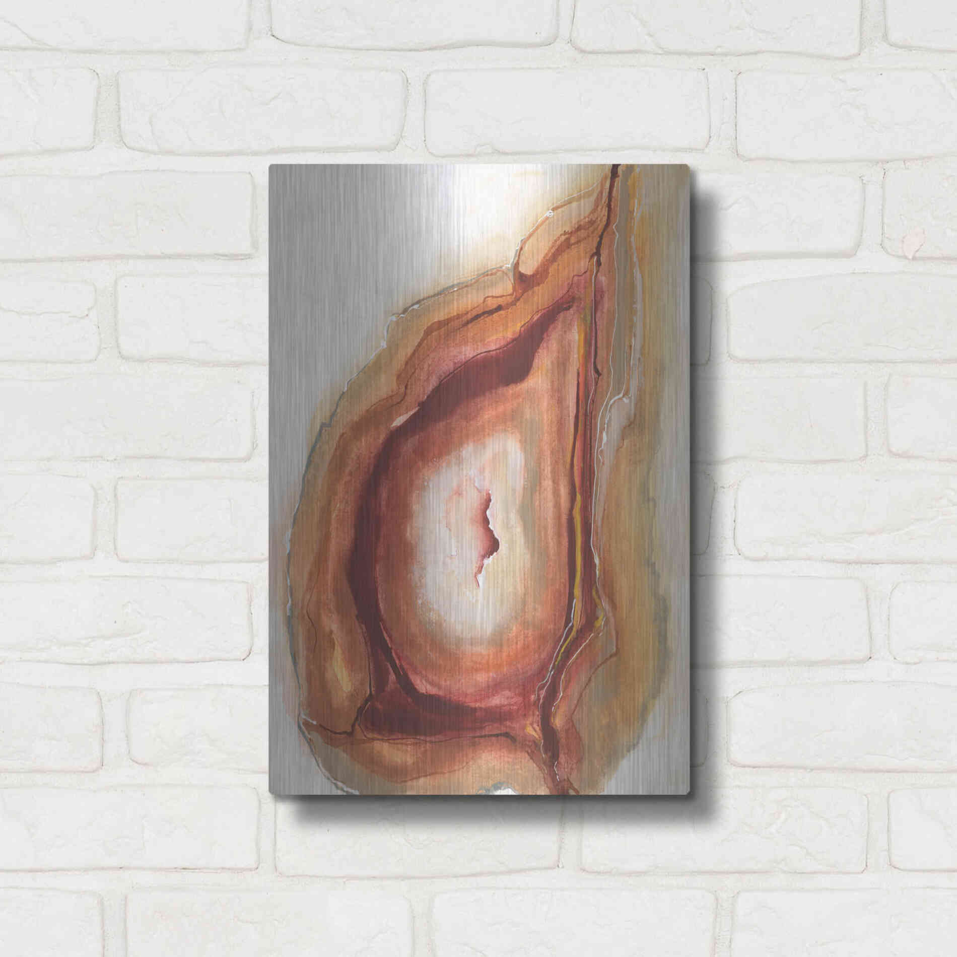 Luxe Metal Art 'Watercolor Geode V' by Chris Paschke, Metal Wall Art,12x16