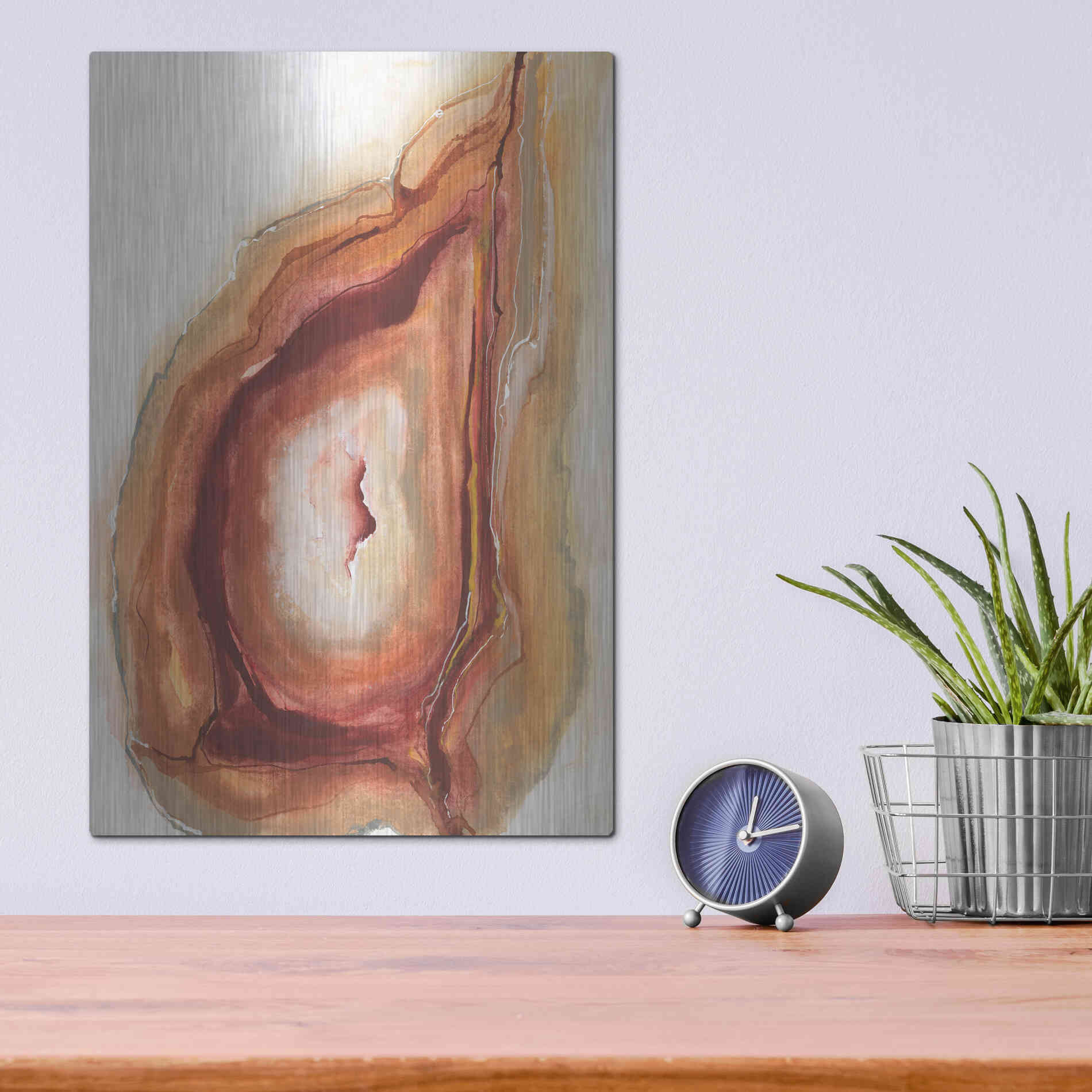 Luxe Metal Art 'Watercolor Geode V' by Chris Paschke, Metal Wall Art,12x16