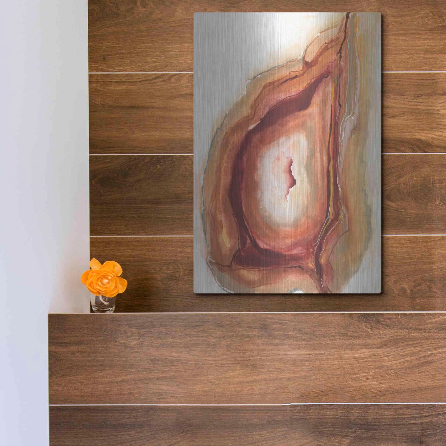 Luxe Metal Art 'Watercolor Geode V' by Chris Paschke, Metal Wall Art,12x16
