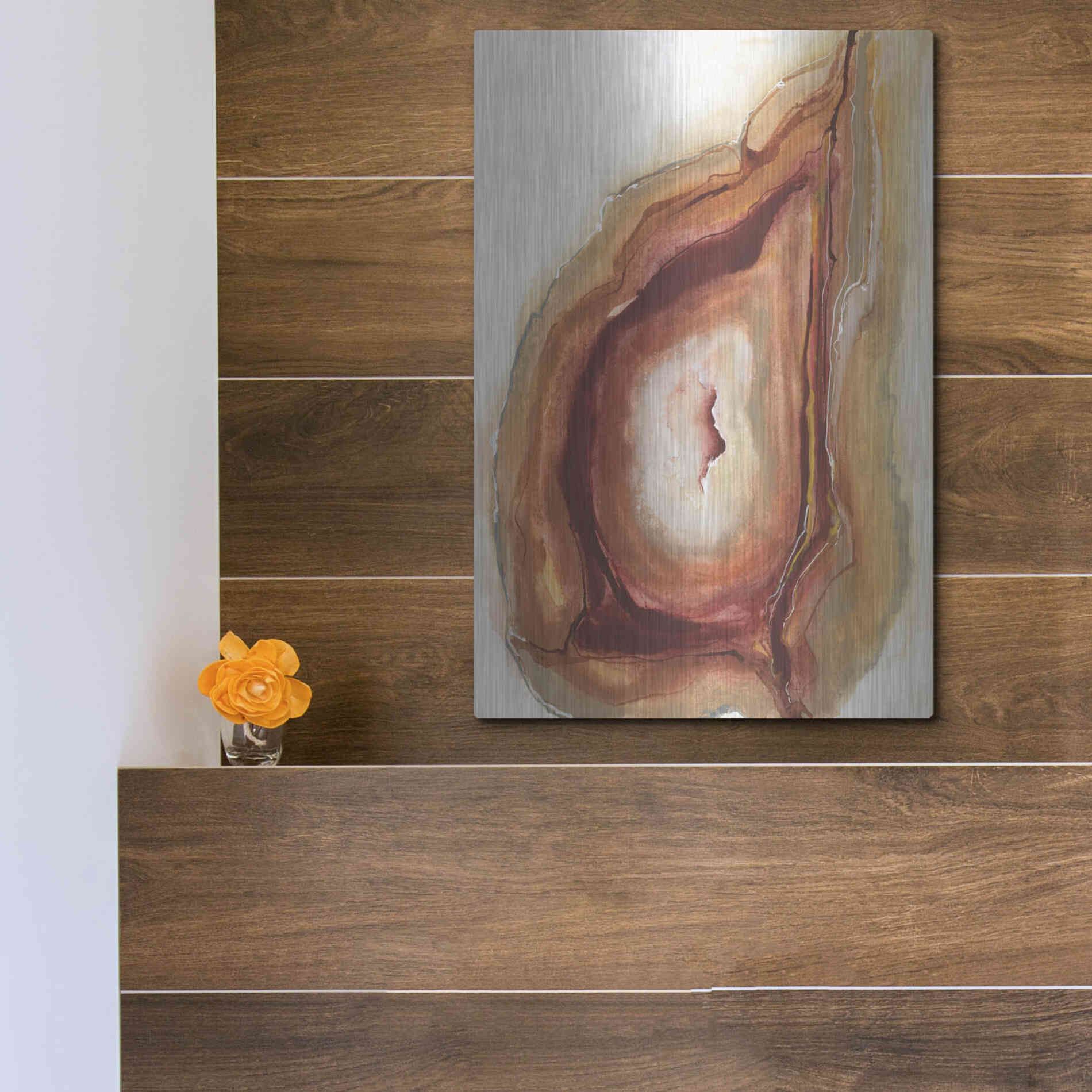 Luxe Metal Art 'Watercolor Geode V' by Chris Paschke, Metal Wall Art,12x16