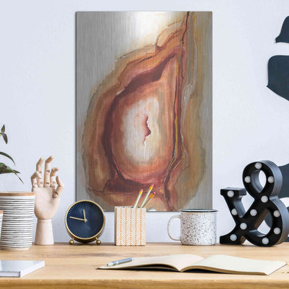 Luxe Metal Art 'Watercolor Geode V' by Chris Paschke, Metal Wall Art,12x16