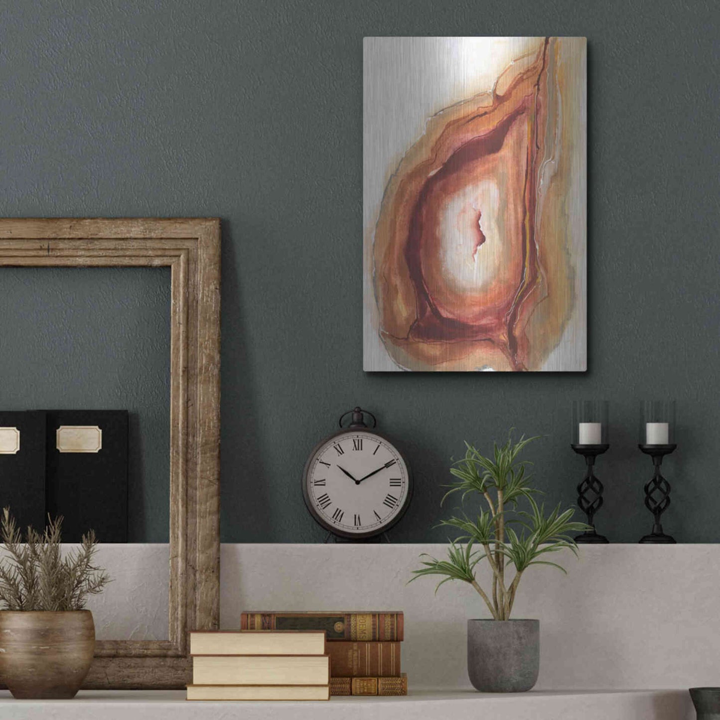 Luxe Metal Art 'Watercolor Geode V' by Chris Paschke, Metal Wall Art,12x16