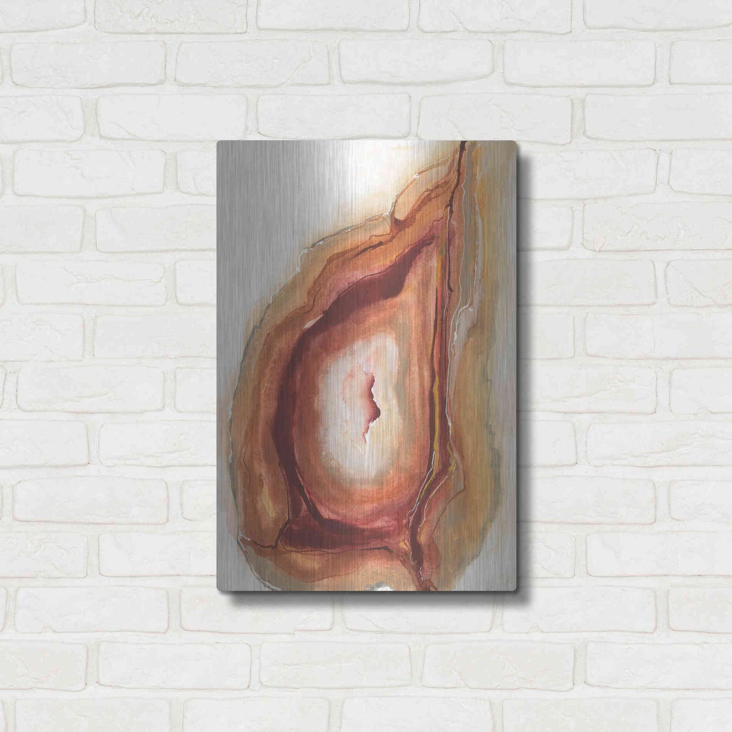 Luxe Metal Art 'Watercolor Geode V' by Chris Paschke, Metal Wall Art,16x24