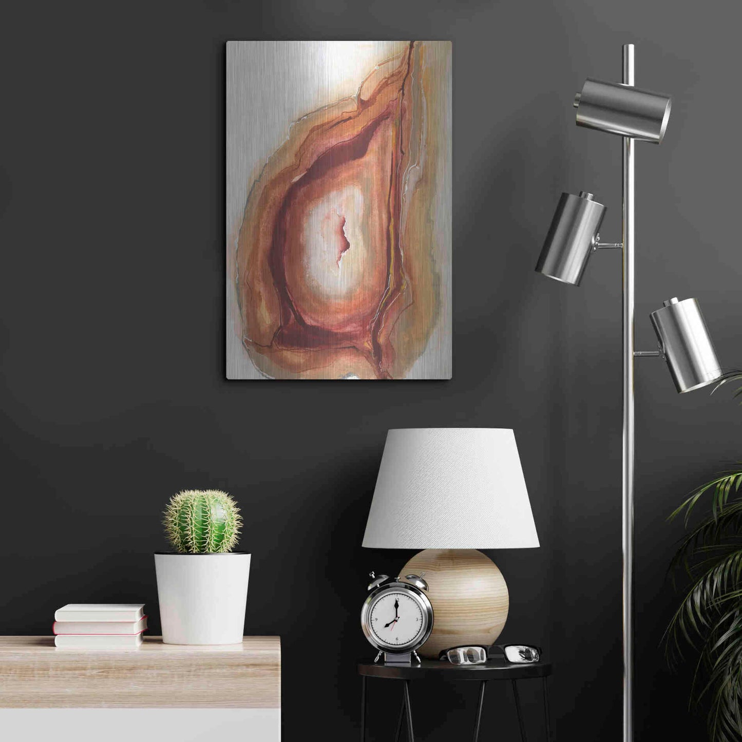 Luxe Metal Art 'Watercolor Geode V' by Chris Paschke, Metal Wall Art,16x24