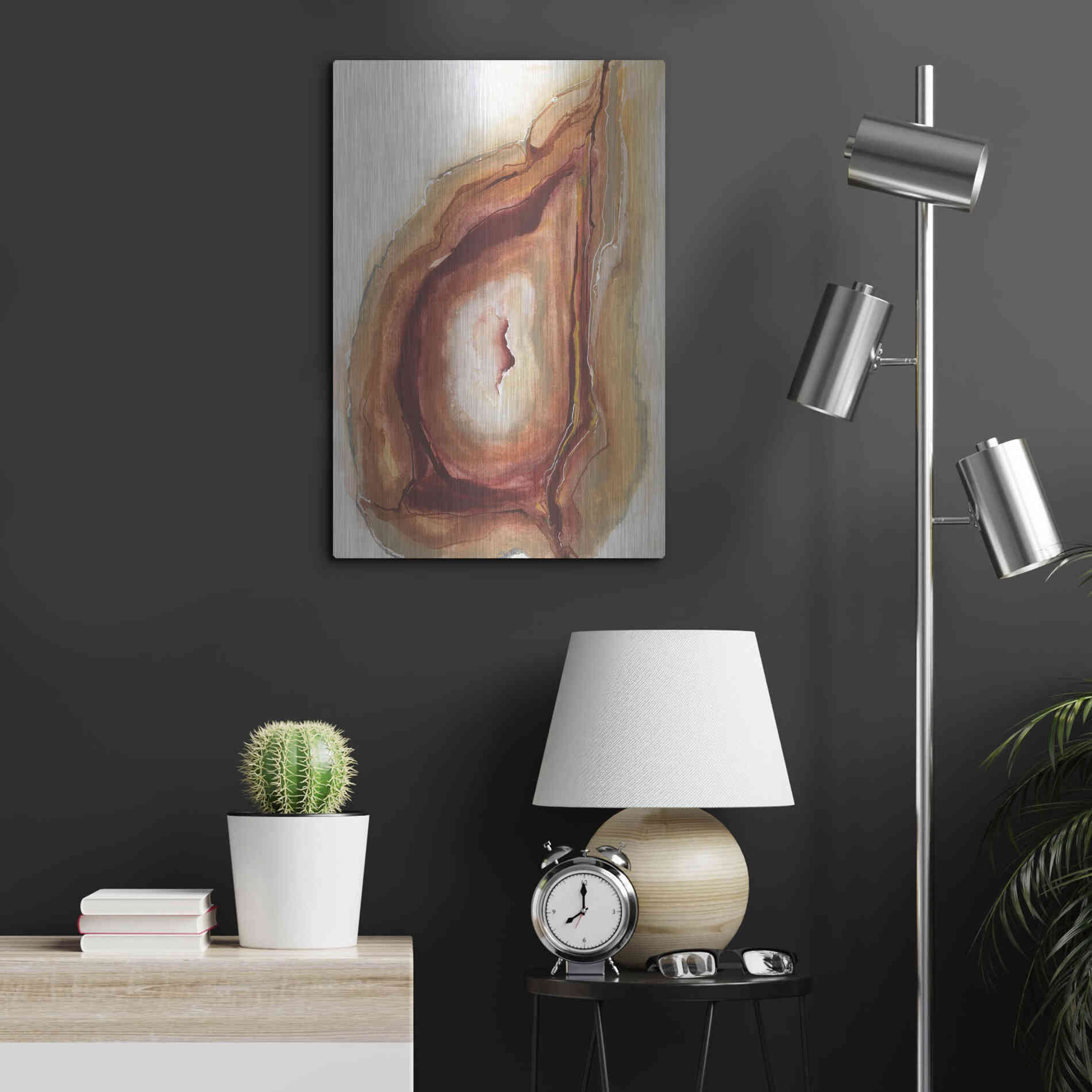 Luxe Metal Art 'Watercolor Geode V' by Chris Paschke, Metal Wall Art,16x24