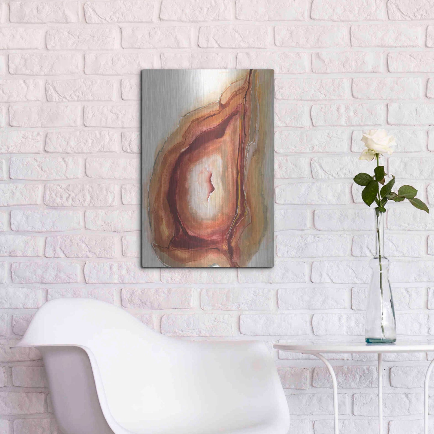 Luxe Metal Art 'Watercolor Geode V' by Chris Paschke, Metal Wall Art,16x24