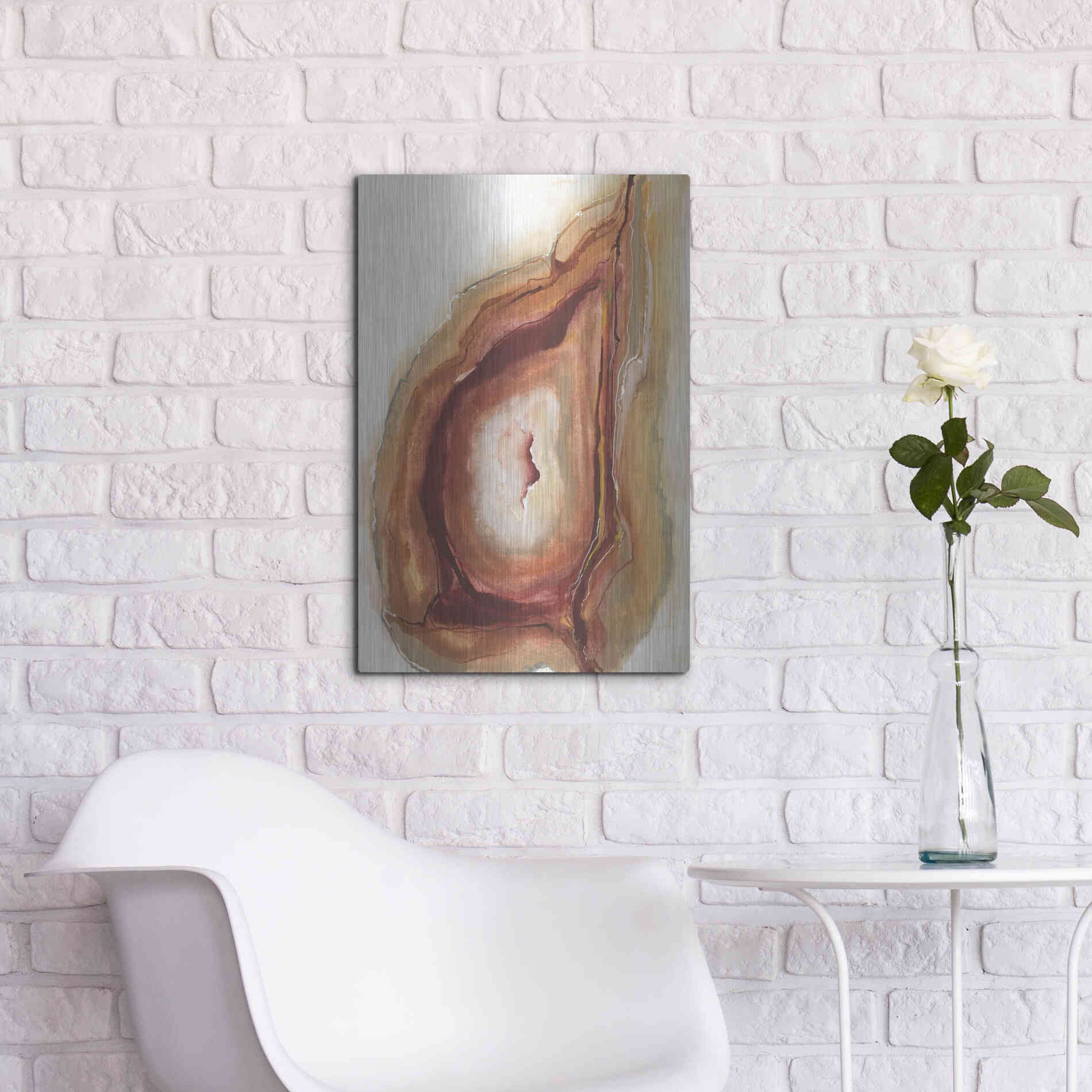 Luxe Metal Art 'Watercolor Geode V' by Chris Paschke, Metal Wall Art,16x24