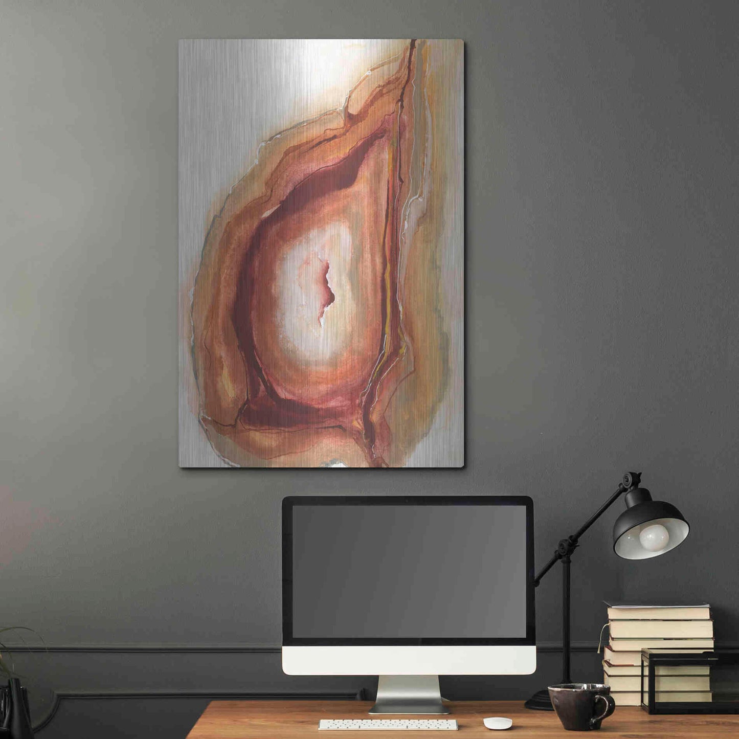 Luxe Metal Art 'Watercolor Geode V' by Chris Paschke, Metal Wall Art,24x36