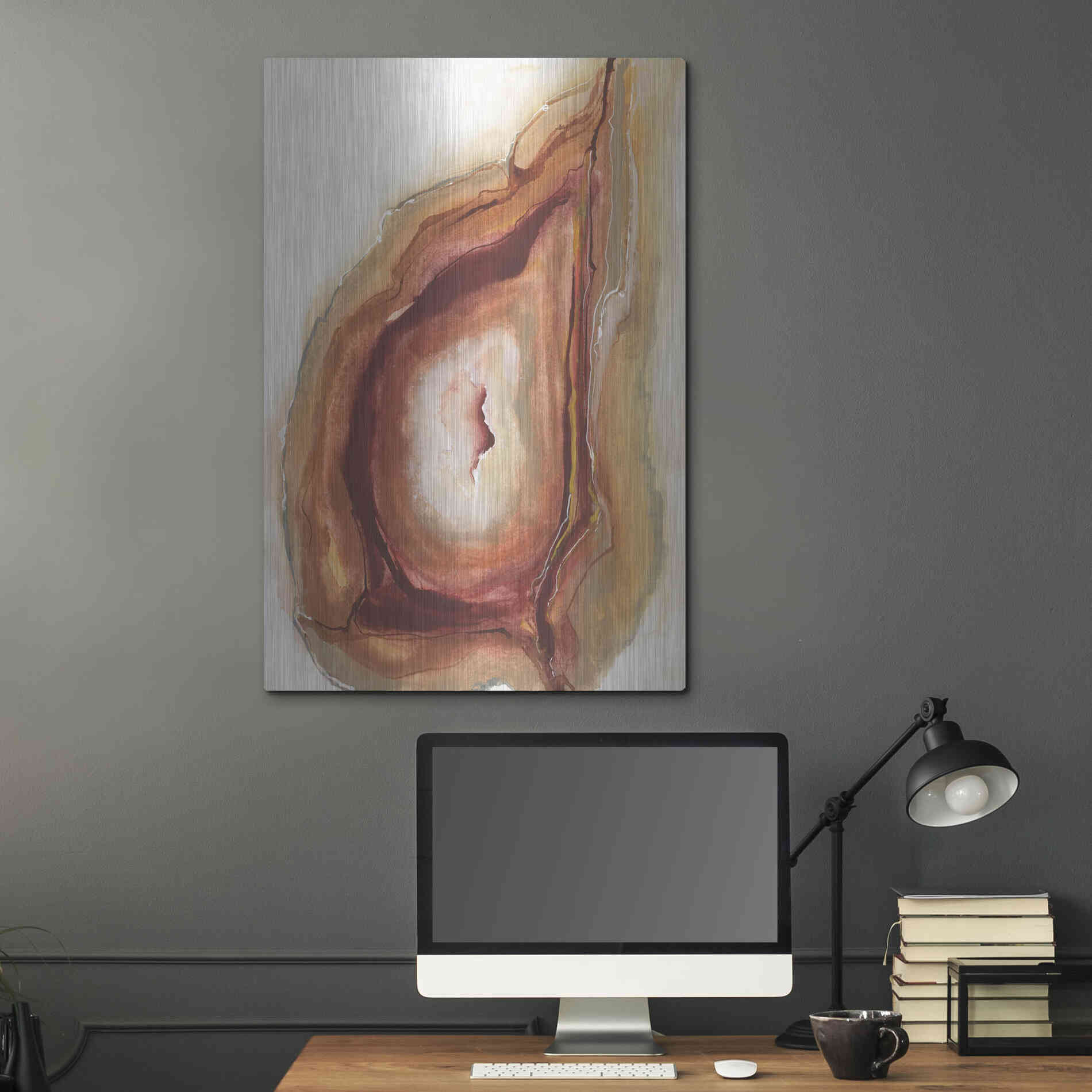 Luxe Metal Art 'Watercolor Geode V' by Chris Paschke, Metal Wall Art,24x36