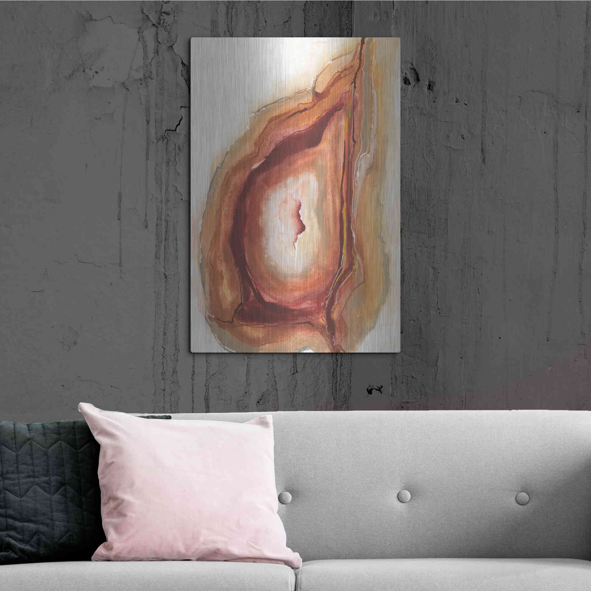 Luxe Metal Art 'Watercolor Geode V' by Chris Paschke, Metal Wall Art,24x36