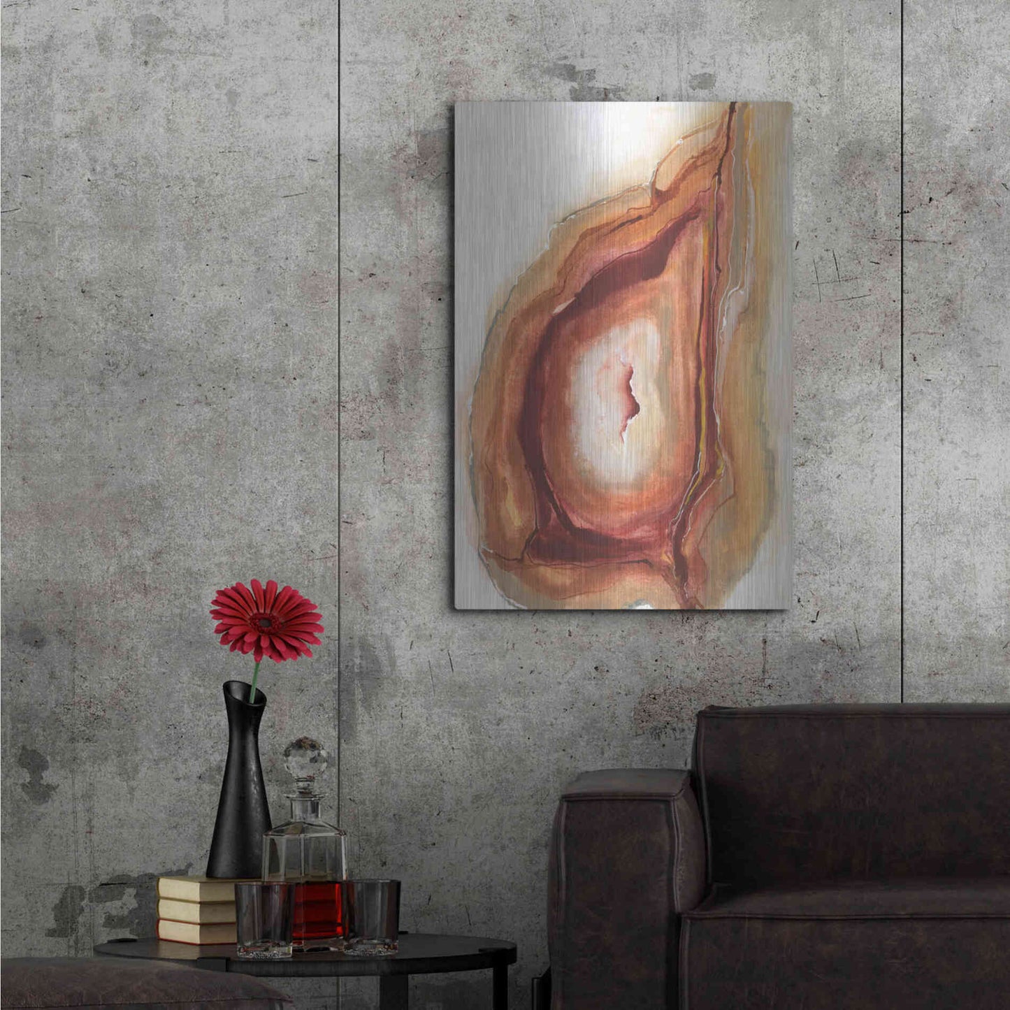 Luxe Metal Art 'Watercolor Geode V' by Chris Paschke, Metal Wall Art,24x36