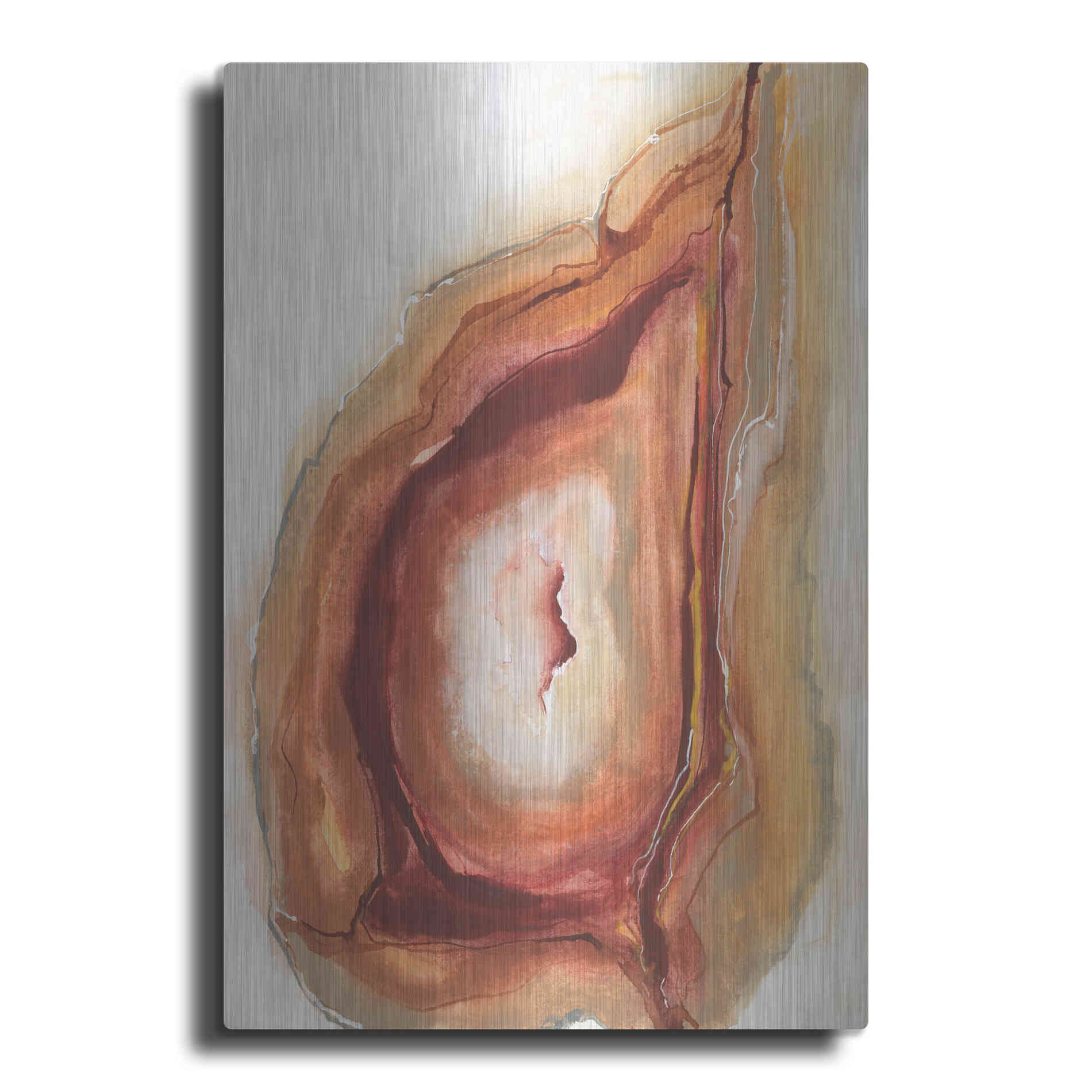 Luxe Metal Art 'Watercolor Geode V' by Chris Paschke, Metal Wall Art