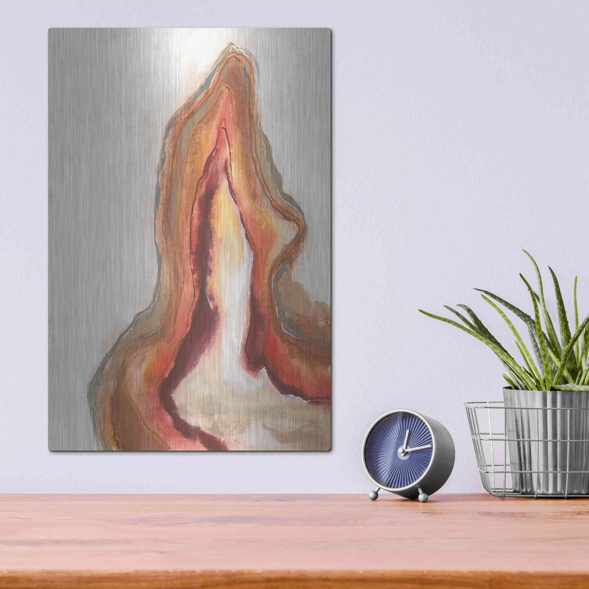 Luxe Metal Art 'Watercolor Geode VI' by Chris Paschke, Metal Wall Art,12x16