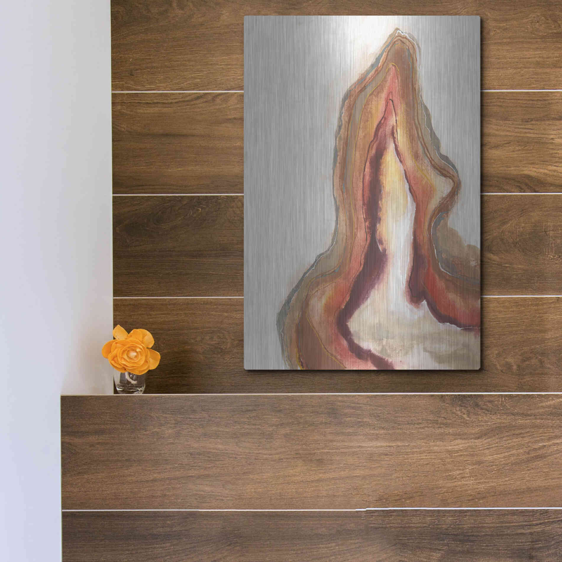 Luxe Metal Art 'Watercolor Geode VI' by Chris Paschke, Metal Wall Art,12x16