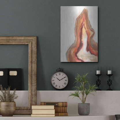 Luxe Metal Art 'Watercolor Geode VI' by Chris Paschke, Metal Wall Art,12x16