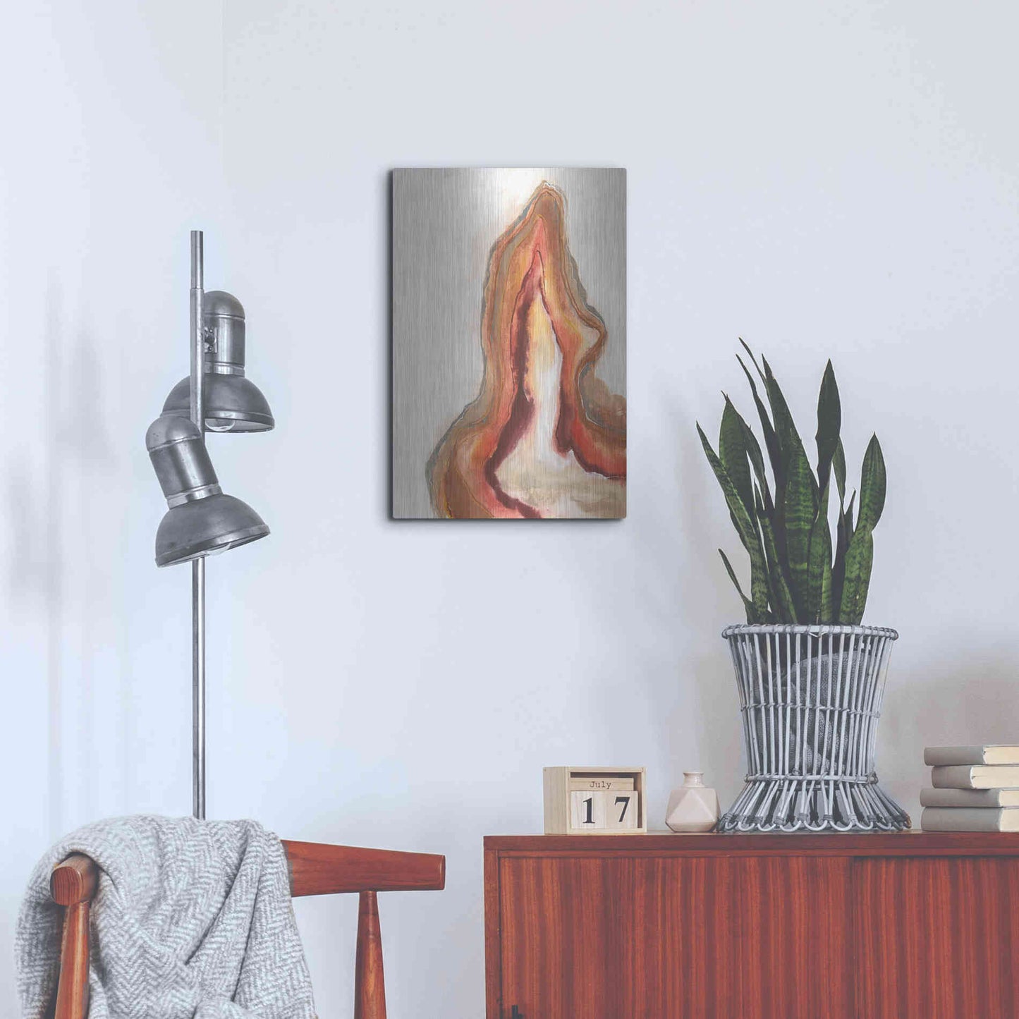 Luxe Metal Art 'Watercolor Geode VI' by Chris Paschke, Metal Wall Art,16x24