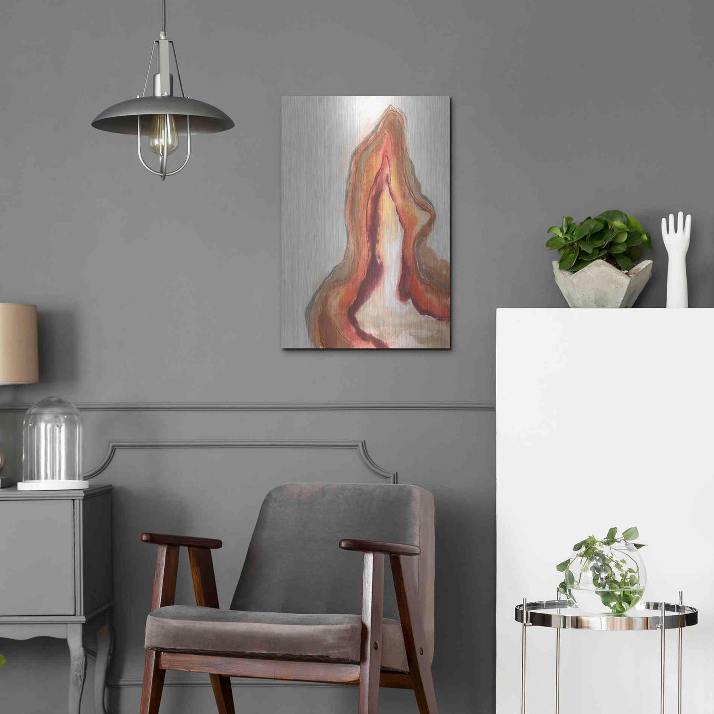 Luxe Metal Art 'Watercolor Geode VI' by Chris Paschke, Metal Wall Art,16x24