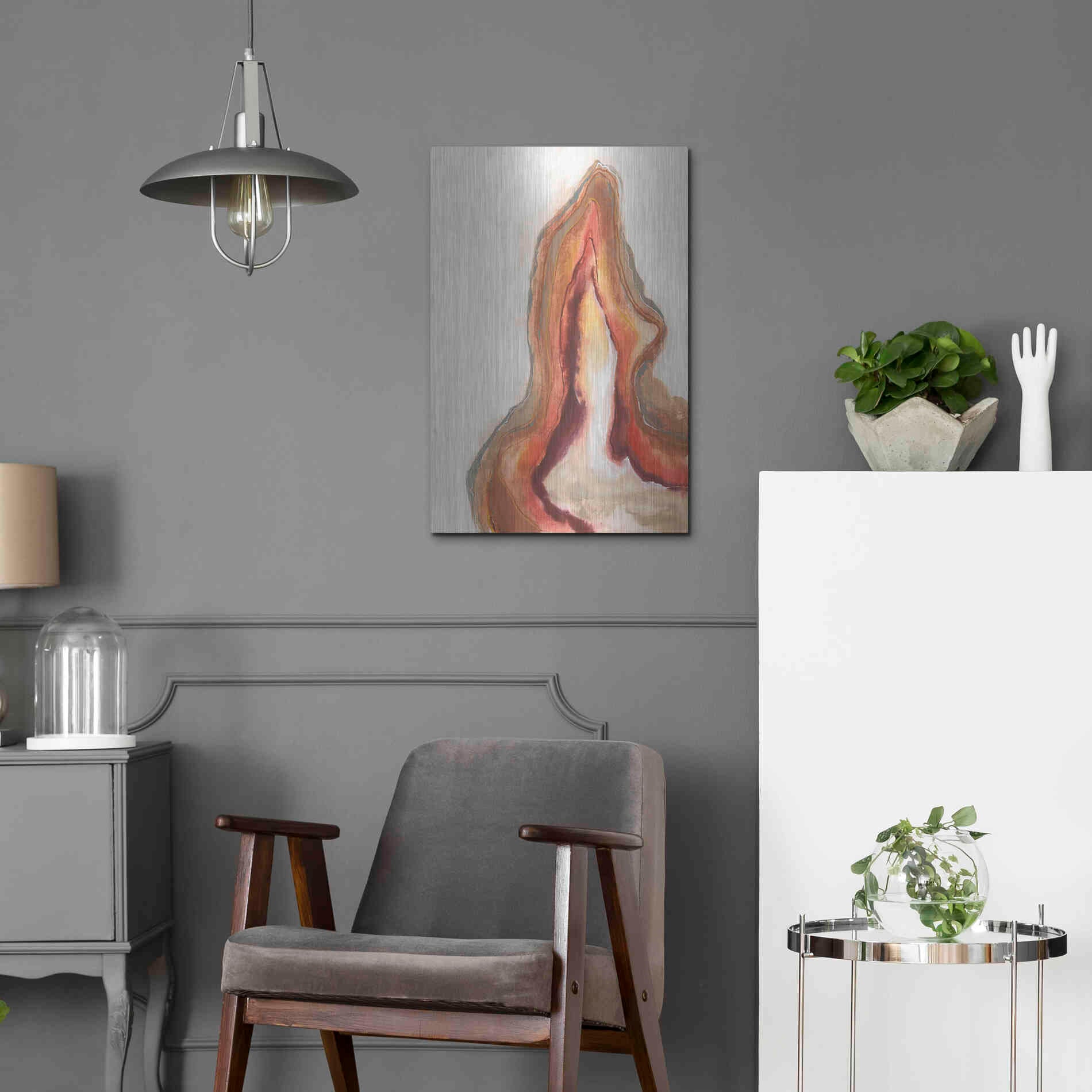 Luxe Metal Art 'Watercolor Geode VI' by Chris Paschke, Metal Wall Art,16x24
