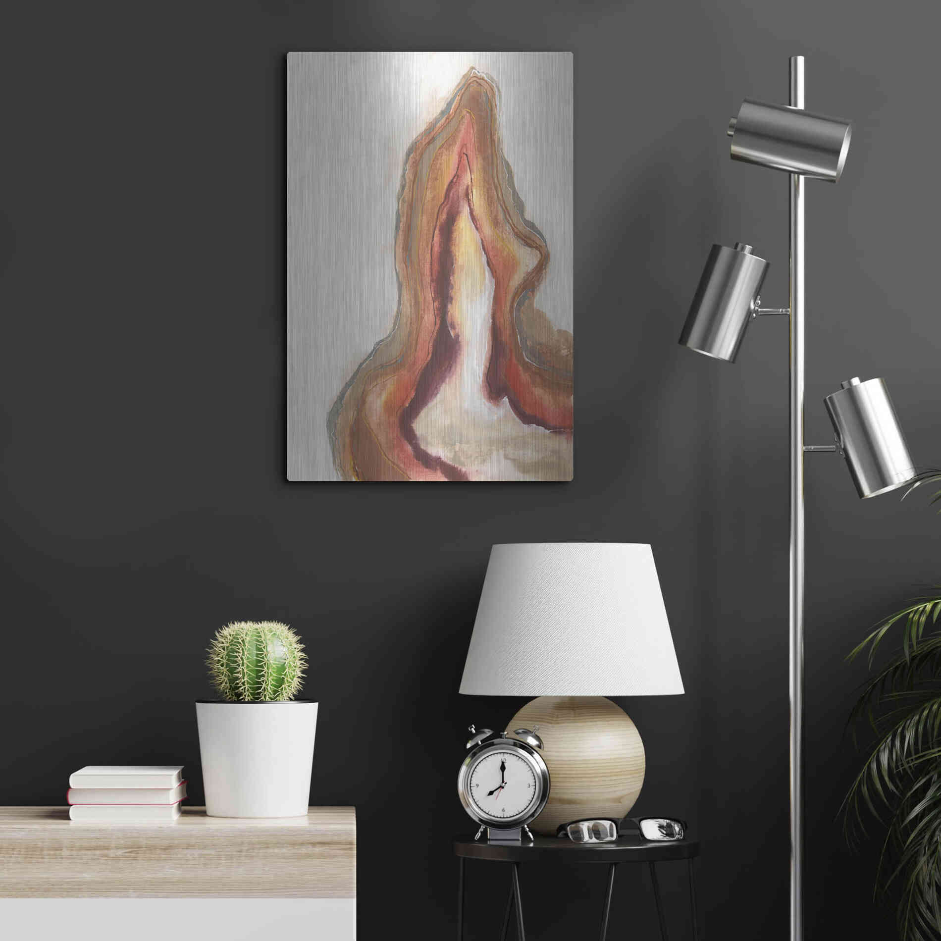 Luxe Metal Art 'Watercolor Geode VI' by Chris Paschke, Metal Wall Art,16x24