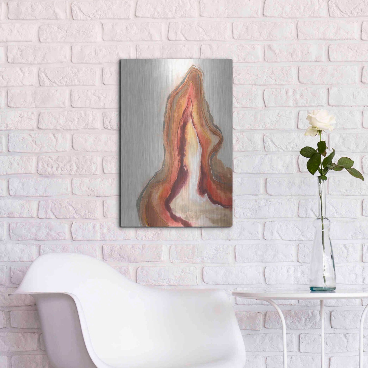 Luxe Metal Art 'Watercolor Geode VI' by Chris Paschke, Metal Wall Art,16x24