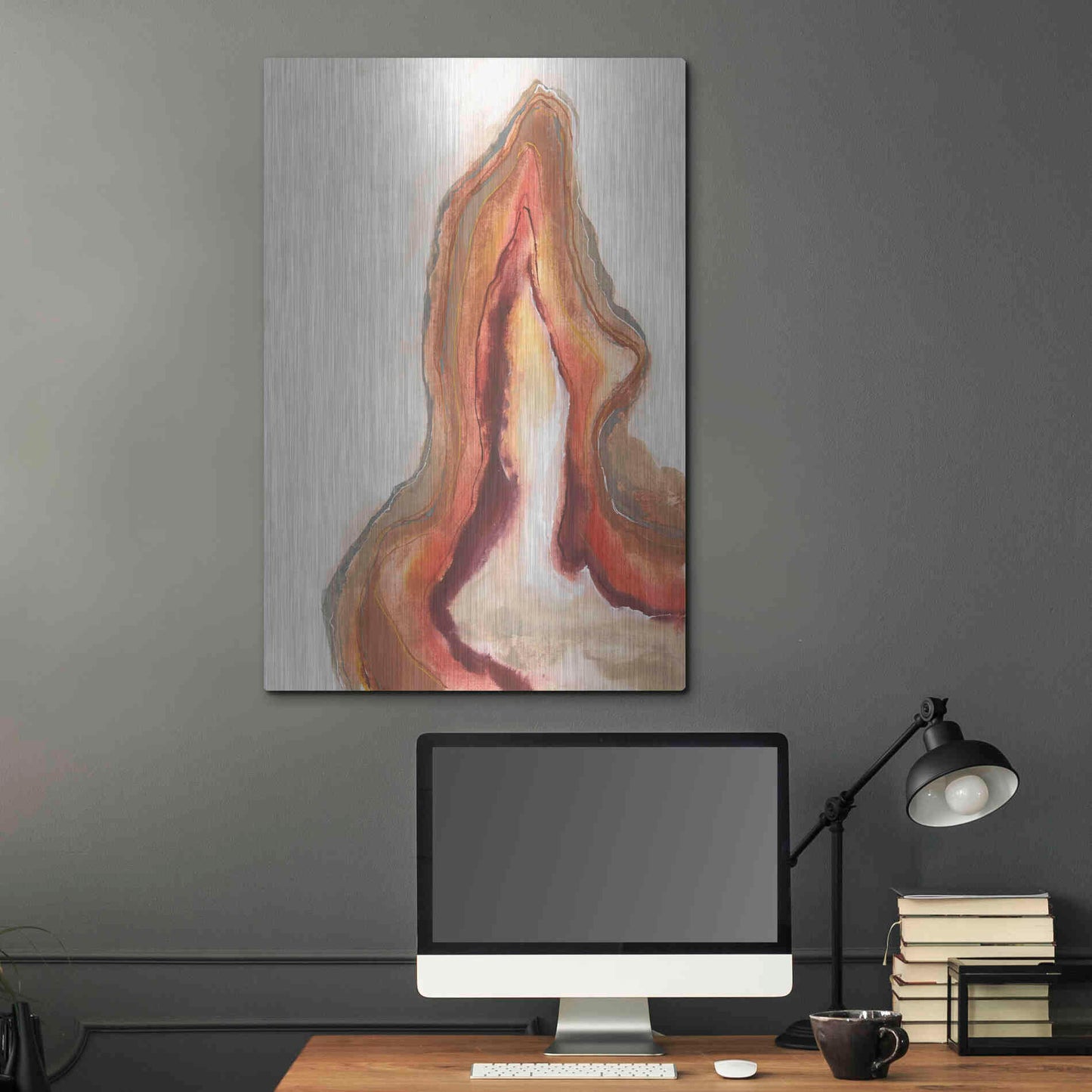 Luxe Metal Art 'Watercolor Geode VI' by Chris Paschke, Metal Wall Art,24x36